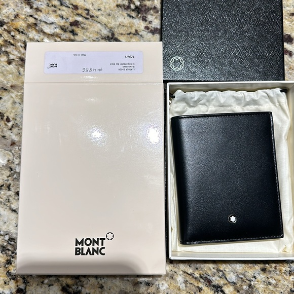 Mont Blanc Meisterstuck compact wallet 6cc black. Brand new with all boxes - Picture 2 of 4